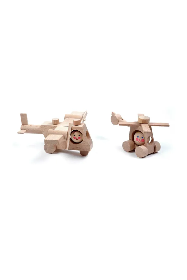 Ahşap Uçak Helikopter Seti
