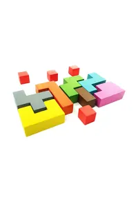 Çok Renkli Ahşap Pentomino Yapboz