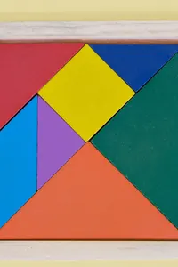 Çok Renkli Ahşap Tangram