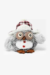 Gri Ekose Şapkalı Peluş Baykuş