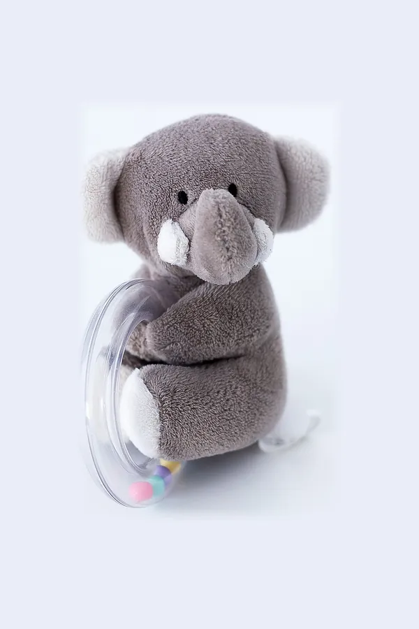 Gri Halkalı Peluş Fil Çıngırak