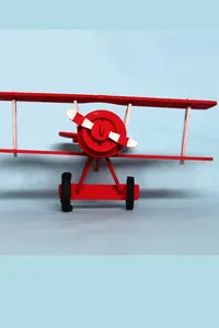 Kırmızı Ahşap Çift Kanatlı Uçak