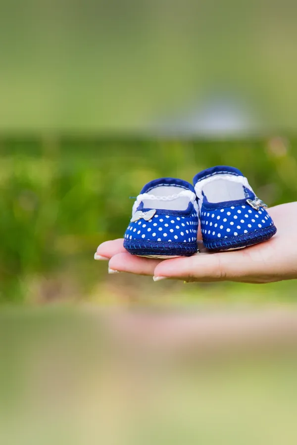 Mavi Puantiyeli Bebek Ayakkabısı